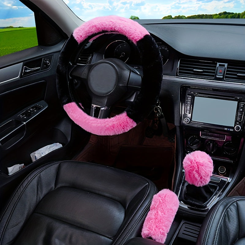 Furry Steering Wheel Cover Set: Stay Warm & Stylish This Winter