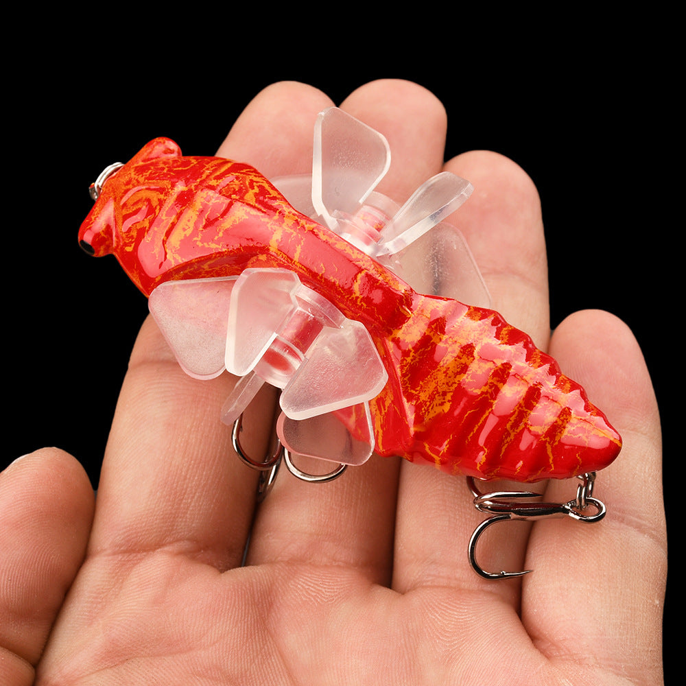 Bionic Cicada Hard Fish Lure - Spinning Fishing Bait with Propeller Treble Hook for Freshwater and Saltwater Fishing - 7.5cm/14g - Lifelike Design for Increased Catch Rates