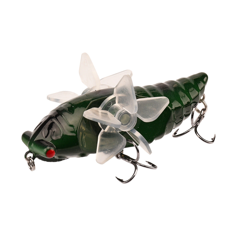 Bionic Cicada Hard Fish Lure - Spinning Fishing Bait with Propeller Treble Hook for Freshwater and Saltwater Fishing - 7.5cm/14g - Lifelike Design for Increased Catch Rates