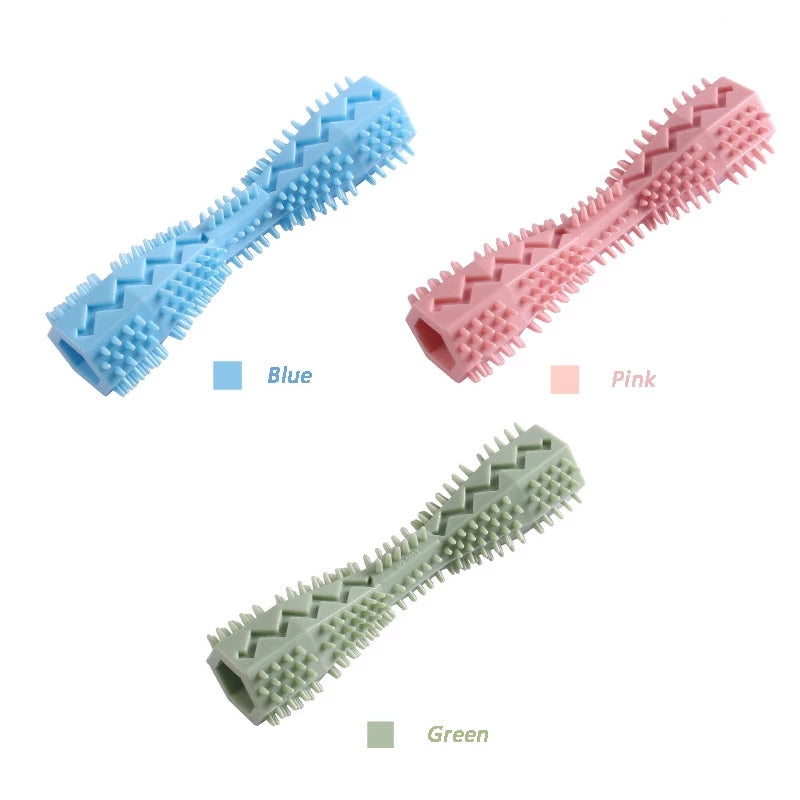 Soft Rubber Durable Dog Chew Stick - Toothbrush For Tooth Cleaning And Massage Pet Toy