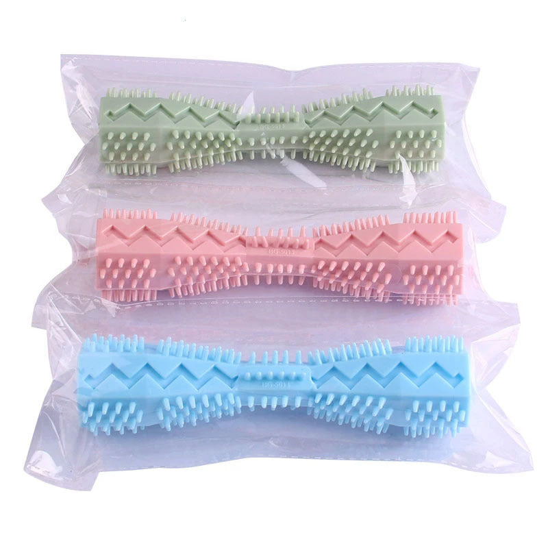 Soft Rubber Durable Dog Chew Stick - Toothbrush For Tooth Cleaning And Massage Pet Toy