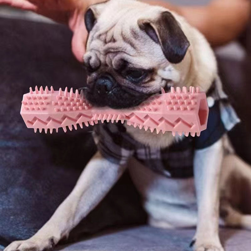 Soft Rubber Durable Dog Chew Stick - Toothbrush For Tooth Cleaning And Massage Pet Toy
