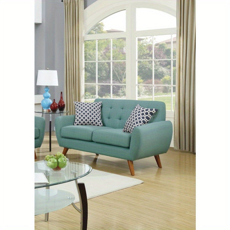 Laguna Color Polyfiber Sofa And Loveseat 2pc Sofa Set Living Room Furniture Plywood Tufted Couch Pillows