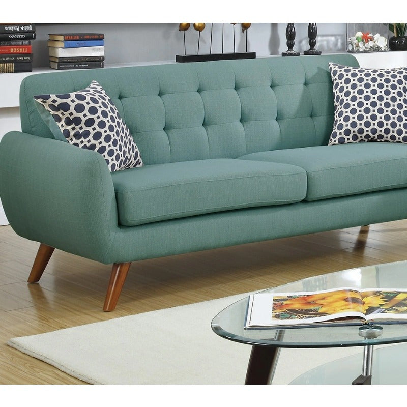Laguna Color Polyfiber Sofa And Loveseat 2pc Sofa Set Living Room Furniture Plywood Tufted Couch Pillows