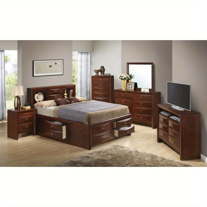 Glory Furniture Marilla G1550G-KSB3 King Storage Bed, Cherry