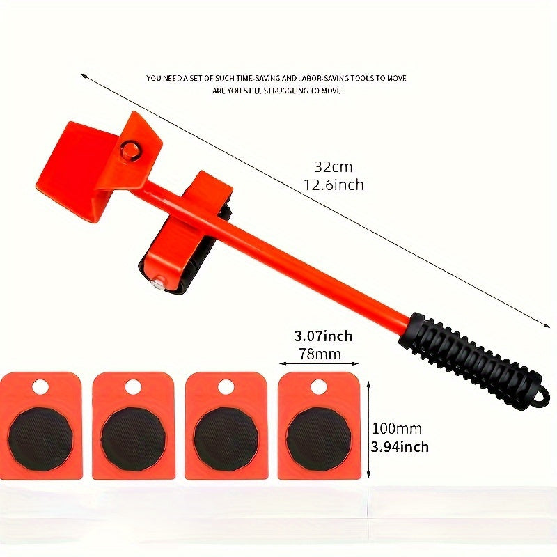 5pcs Furniture Heavy Object Handling Vehicle, Moving Heavy Objects, Labor-saving Tools, Pulley Base Moving Large Items, Heavy Objects