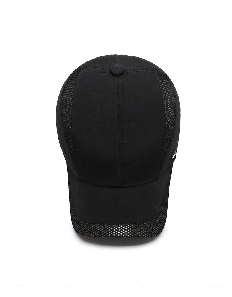 Hat Men'S Spring/Summer Mesh Baseball Cap Quick Dry Wash Large Eave Breathable Visor Outdoor Sports Cap