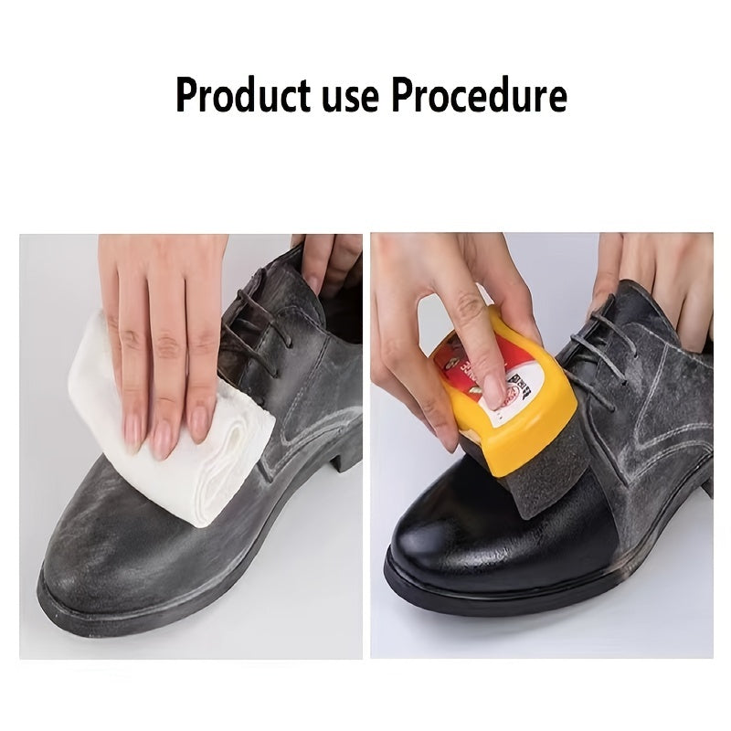 1pc Quick-Drying Shoe Polish Wipe - Effortless Leather Cleaning for Glossy Finish - Portable Single-Sided Sponge for Easy Shoe Care