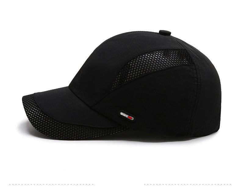 Hat Men'S Spring/Summer Mesh Baseball Cap Quick Dry Wash Large Eave Breathable Visor Outdoor Sports Cap