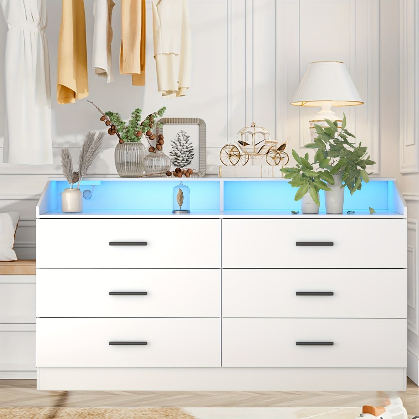 Modern Dresser with Integrated Power Outlet - 9-Drawer Storage Organizer, USB/US Plug, Space-Saving Design for Bedroom, Living Room, Entryway - Easy Assembly Required, Dresser for Bedroom, Bedroom Furniture, Contemporary Styl