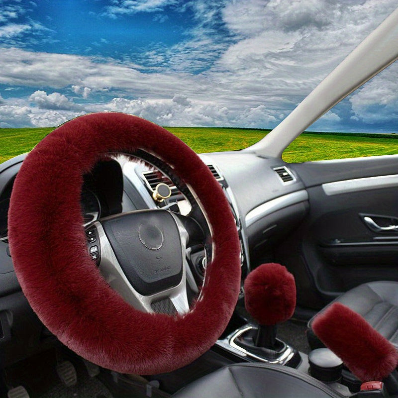 Furry Steering Wheel Cover Set: Stay Warm & Stylish This Winter