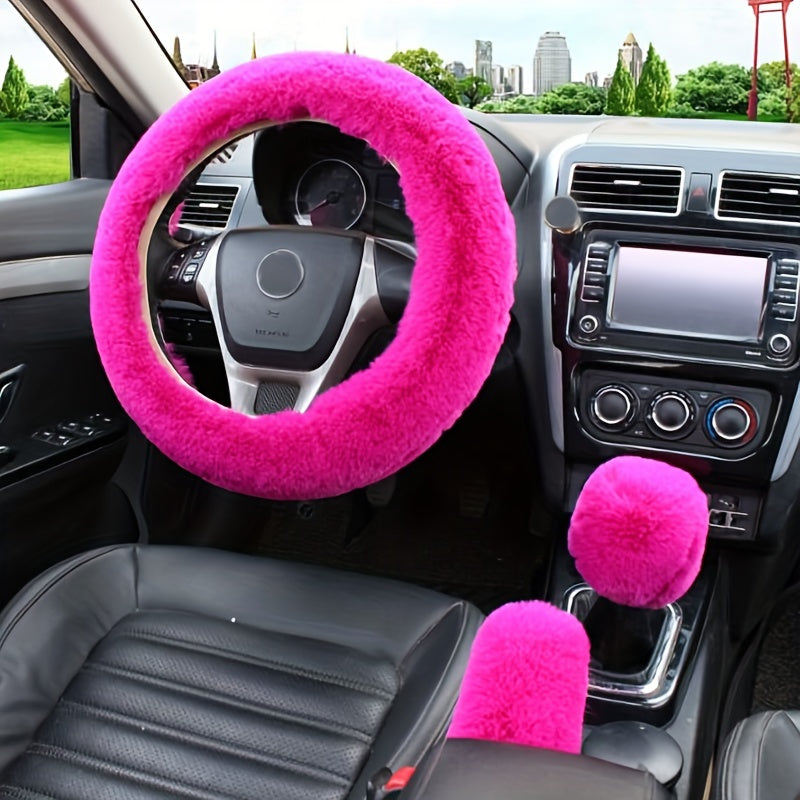 Furry Steering Wheel Cover Set: Stay Warm & Stylish This Winter