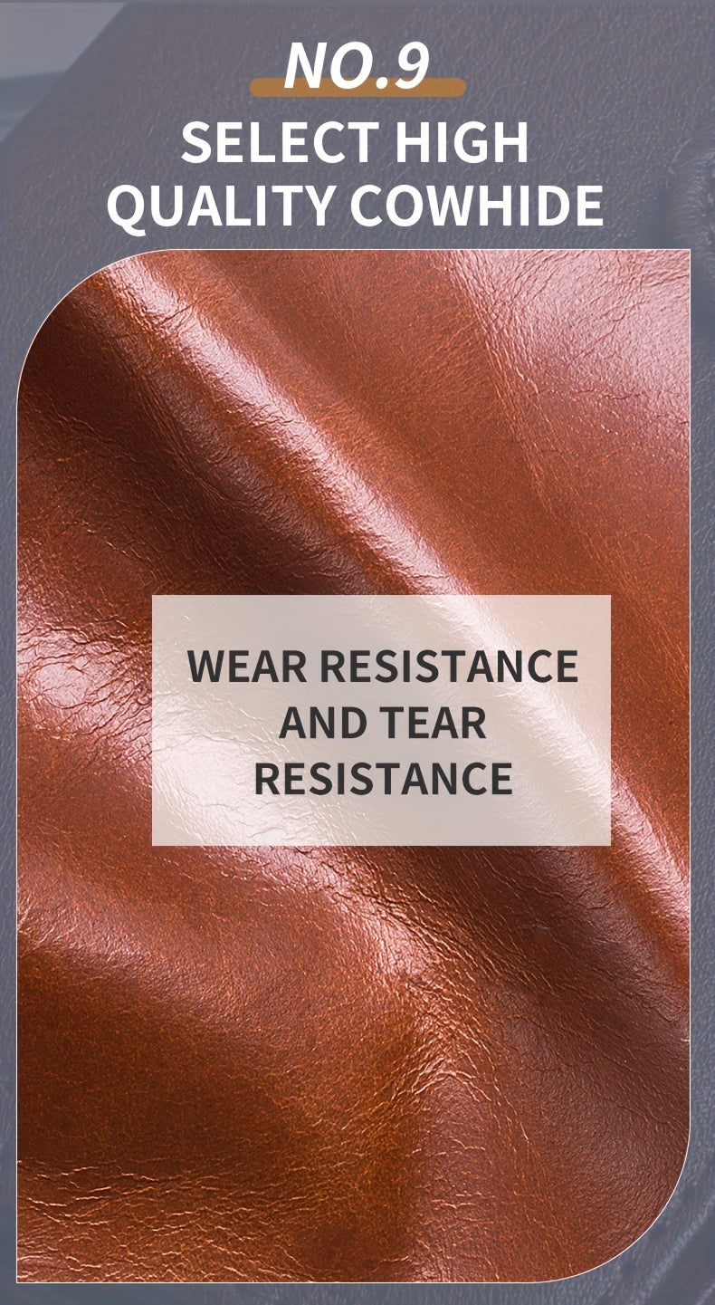 Fashion-Forward Men's Genuine Leather Bag: Adjustable, Spacious & Detailed for All Outings