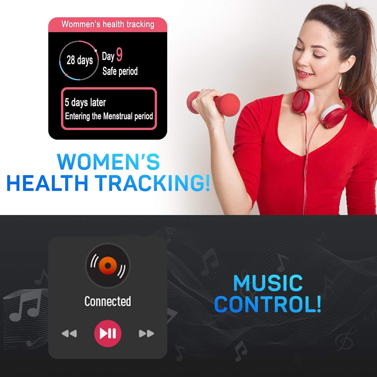 Pro-Fit Go Veryfitpro Smart Watch Activity Fitness Tracker Heart Rate Blood Oxygen Blood Pressure & Sleep Monitor Calorie Counter Pedometer Compatible with Iphone Samsung & Android (ID205U) (Blue)