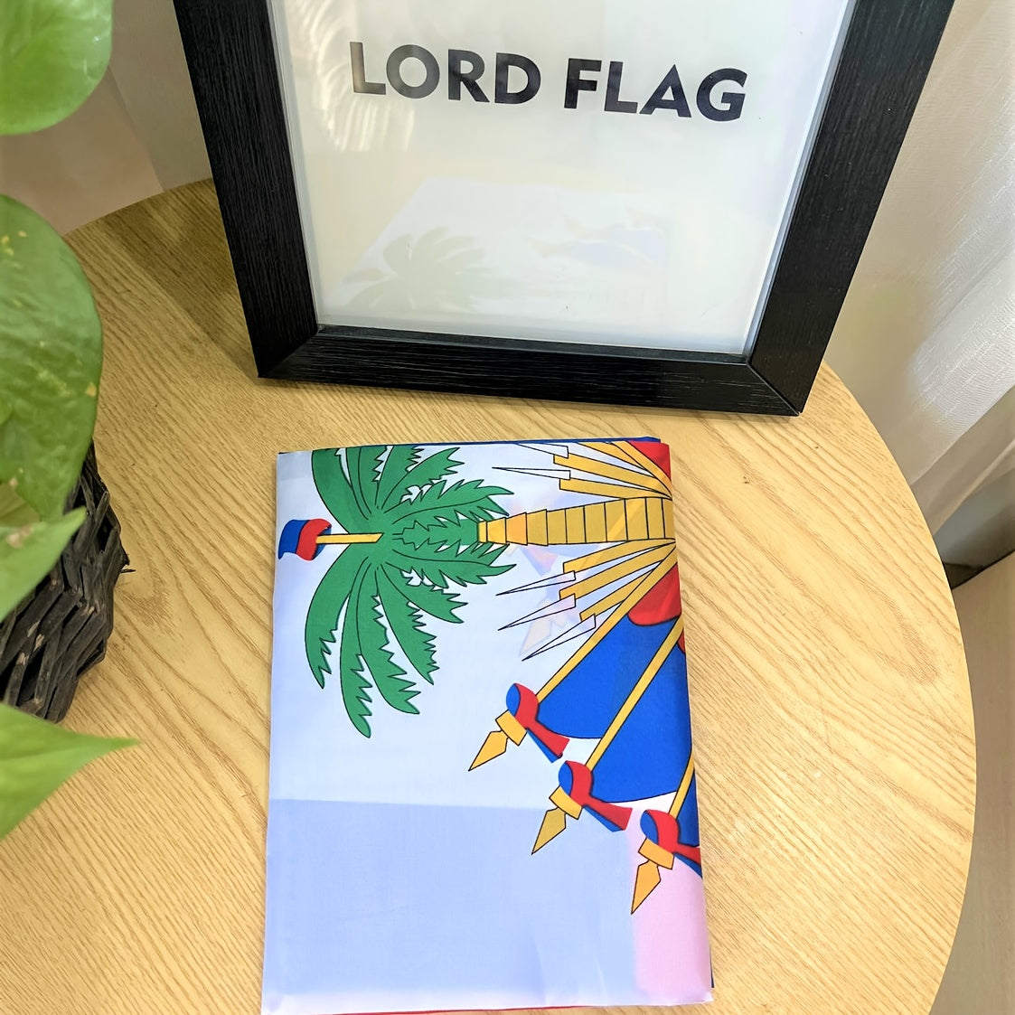 Haiti National Flag 35.43x59.06inch, 100% Polyester, Solid Color, Woven, with 2 Sides Printed, for Wedding, Sports, Patriotic Events