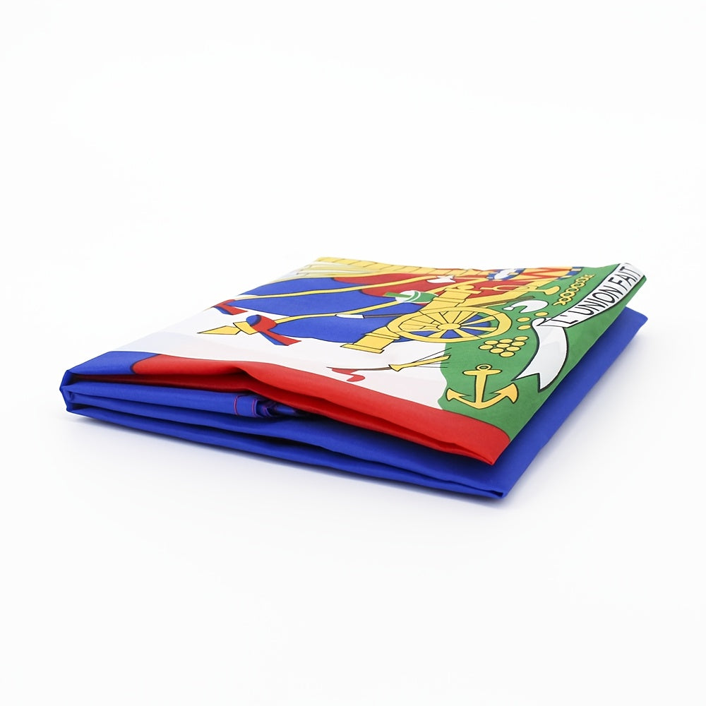 Haiti National Flag 35.43x59.06inch, 100% Polyester, Solid Color, Woven, with 2 Sides Printed, for Wedding, Sports, Patriotic Events