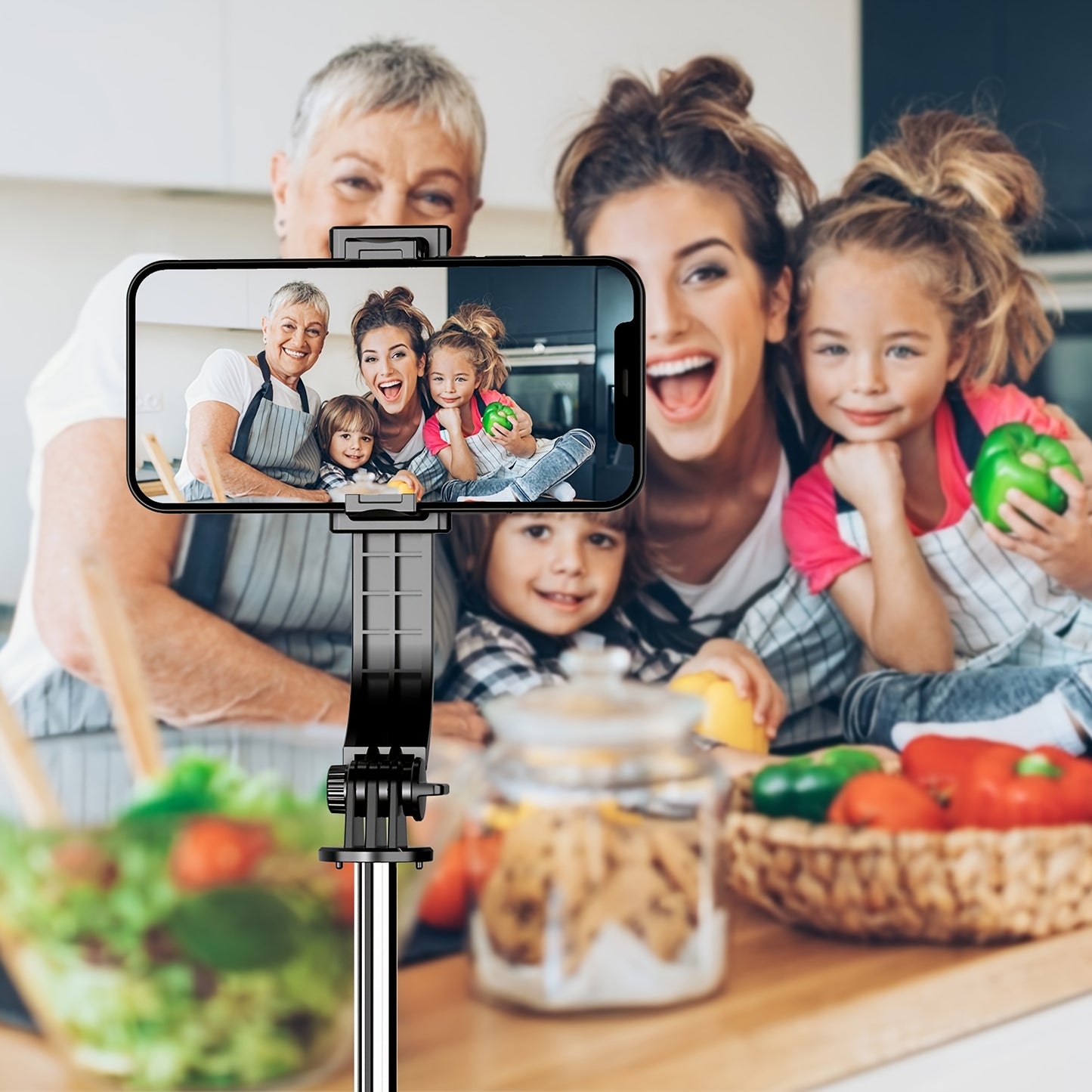Selfie Stick Tripod, Reinforced Stable Tripod & Extendable Portable Selfie Stick With Wireless Remote And Tripod Stand For Group Selfies/Live Streaming/Video Recording Compatible With IPhone, Android Smartphone