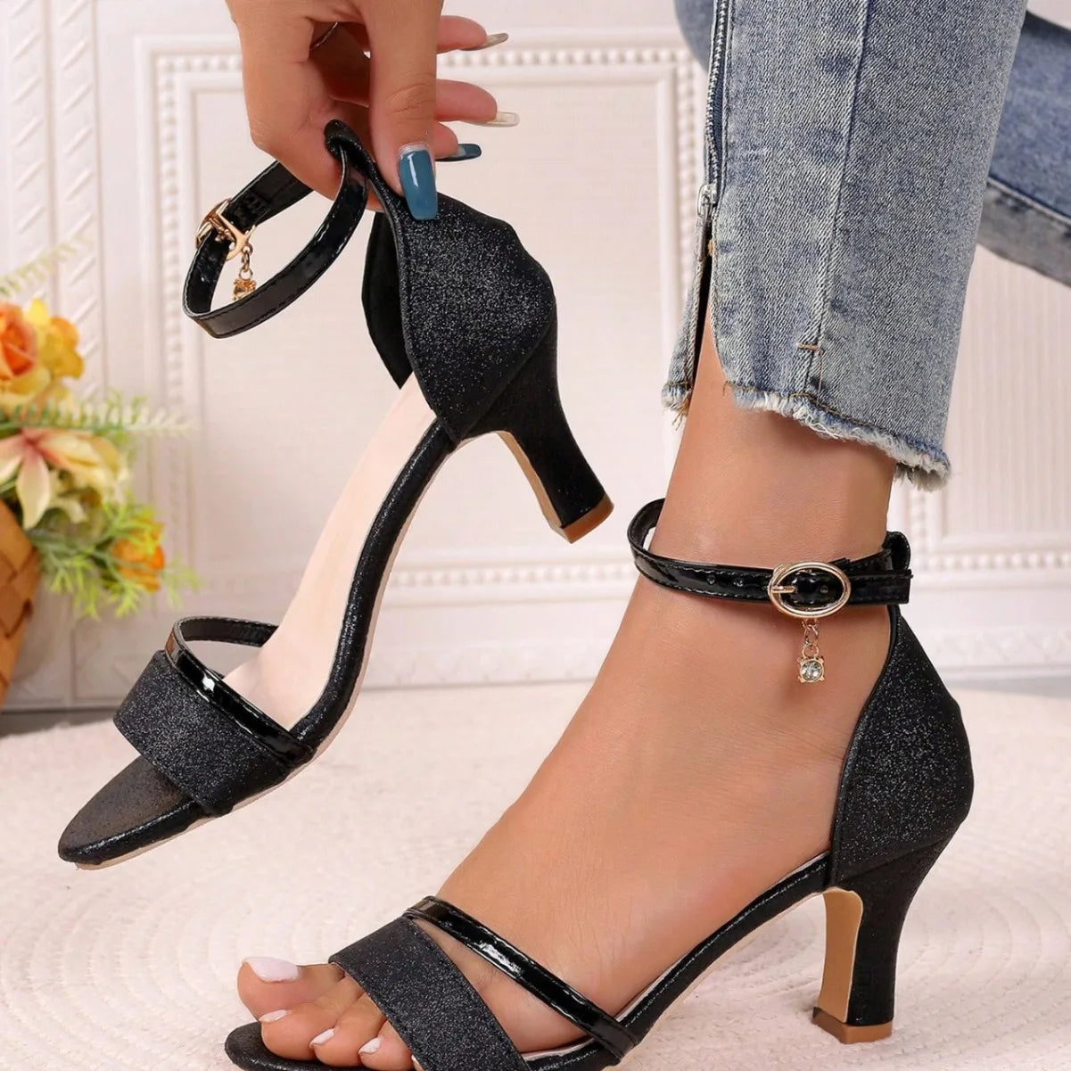 Women High Heels Sandals Summer Fashion Party Shoes for Women Comfortable Open Toed Thin Heels Sandals Designer Luxury Sandals