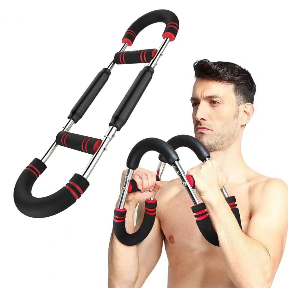 Twister Arm Exerciser with Foam Handle Adjustable Spring Workout Bar Forearm Triceps Chest Expander Portable Fitness Equipment