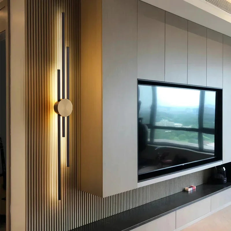 LED Modern Long Wall Lamp Living Room Dining Room Loft Wall Mounted Sconce Decoration Bedroom Bedside Light Staircase Fixture