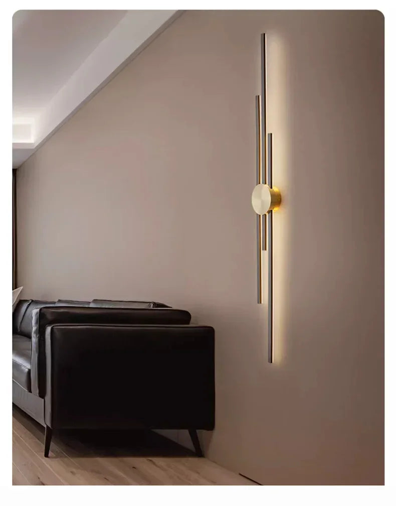 LED Modern Long Wall Lamp Living Room Dining Room Loft Wall Mounted Sconce Decoration Bedroom Bedside Light Staircase Fixture