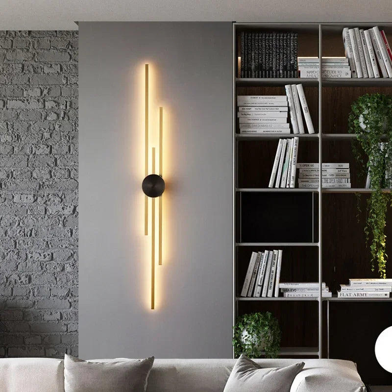 LED Modern Long Wall Lamp Living Room Dining Room Loft Wall Mounted Sconce Decoration Bedroom Bedside Light Staircase Fixture