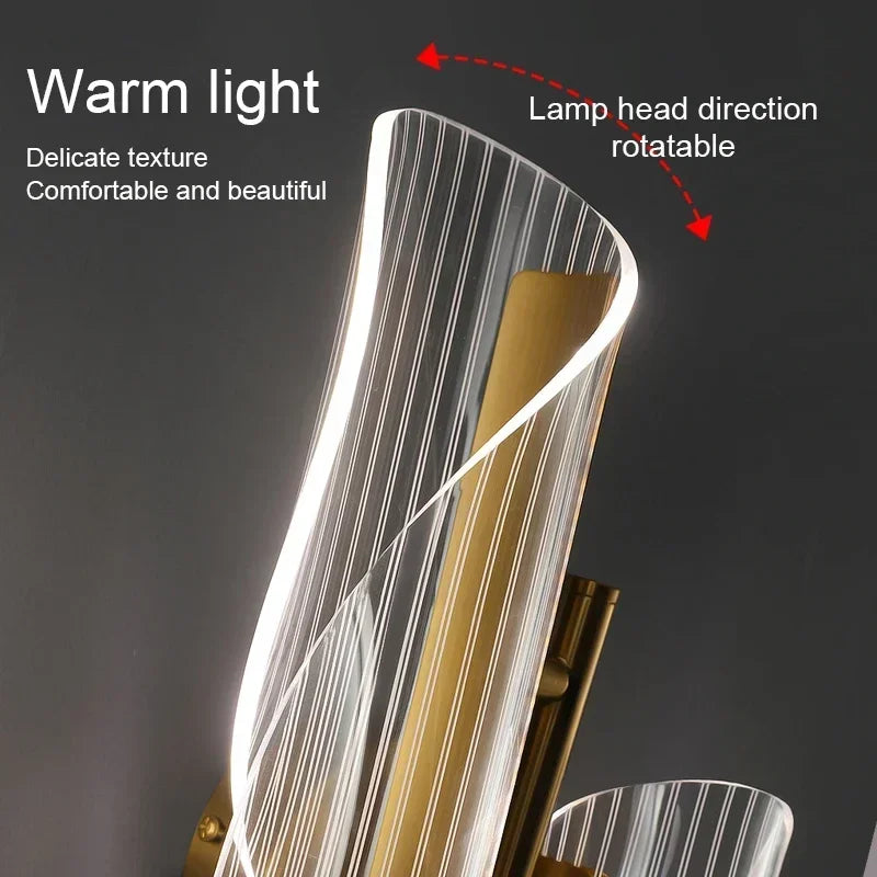 Wall Lamp Nordic Modern LED Indoor Lighting Luxurious Light for Home Bathroom Hotel Living Room Bedside Decor