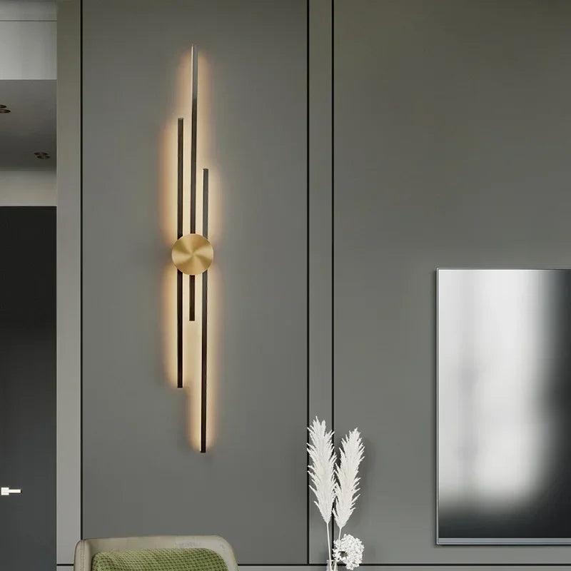 LED Modern Long Wall Lamp Living Room Dining Room Loft Wall Mounted Sconce Decoration Bedroom Bedside Light Staircase Fixture