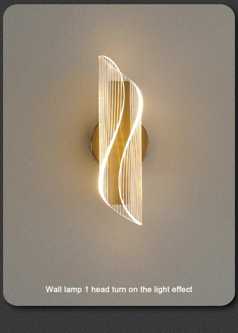 Wall Lamp Nordic Modern LED Indoor Lighting Luxurious Light for Home Bathroom Hotel Living Room Bedside Decor
