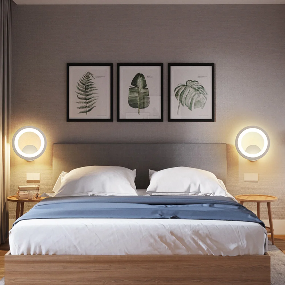 Round Wall Mount Light European Wall Sconces Lighting Wall Lamp Fixture for Bedside Corridor Bedroom Living Room Hallway Light