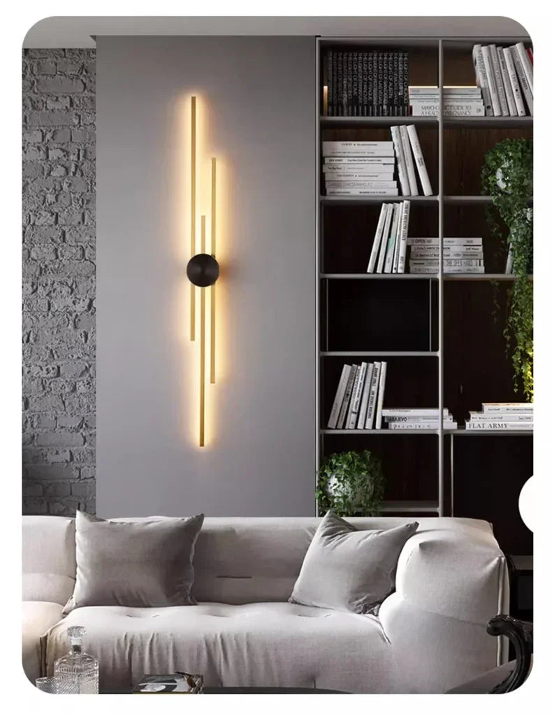 LED Modern Long Wall Lamp Living Room Dining Room Loft Wall Mounted Sconce Decoration Bedroom Bedside Light Staircase Fixture