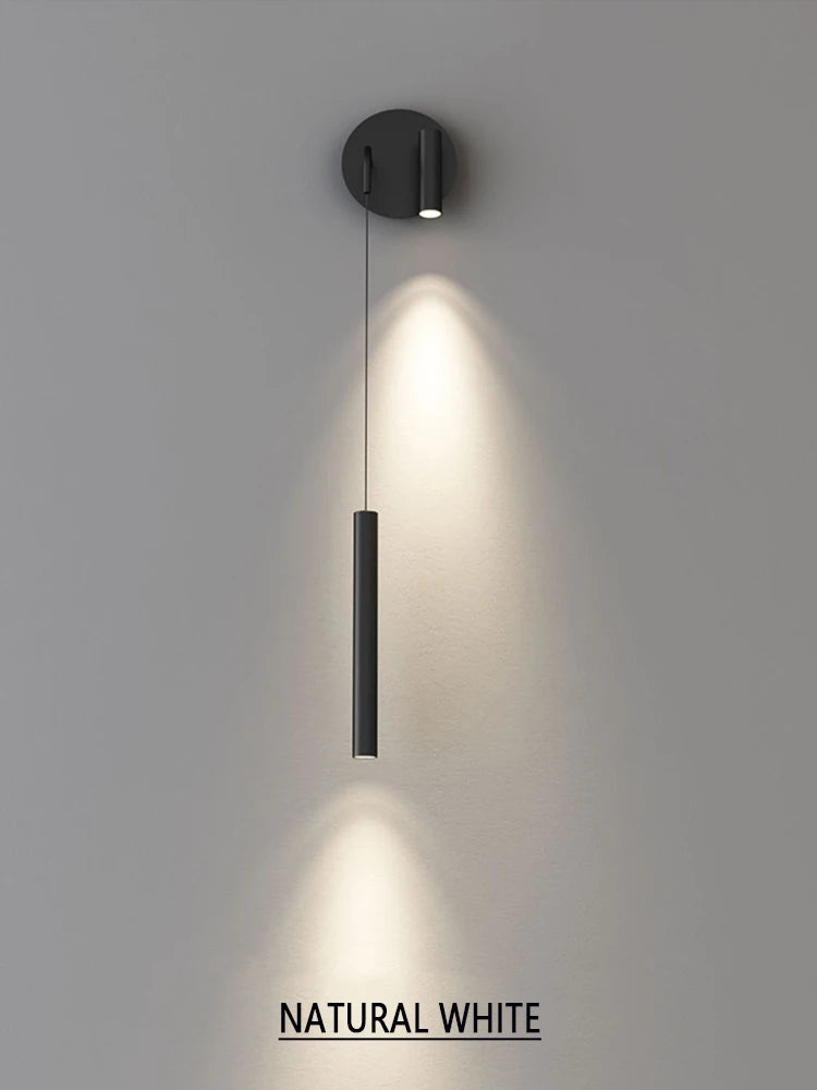 LED Wall Lamp Nordic Double Head Adjustable Wall Lights Creative Bedroom Bedside Reading Lamps Indoor black Home Decor Sconces
