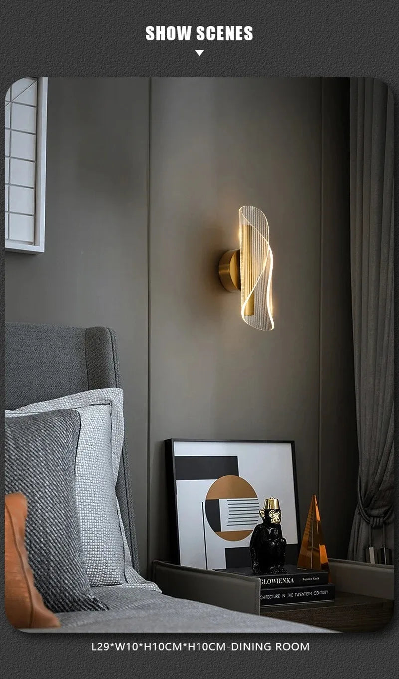 Wall Lamp Nordic Modern LED Indoor Lighting Luxurious Light for Home Bathroom Hotel Living Room Bedside Decor