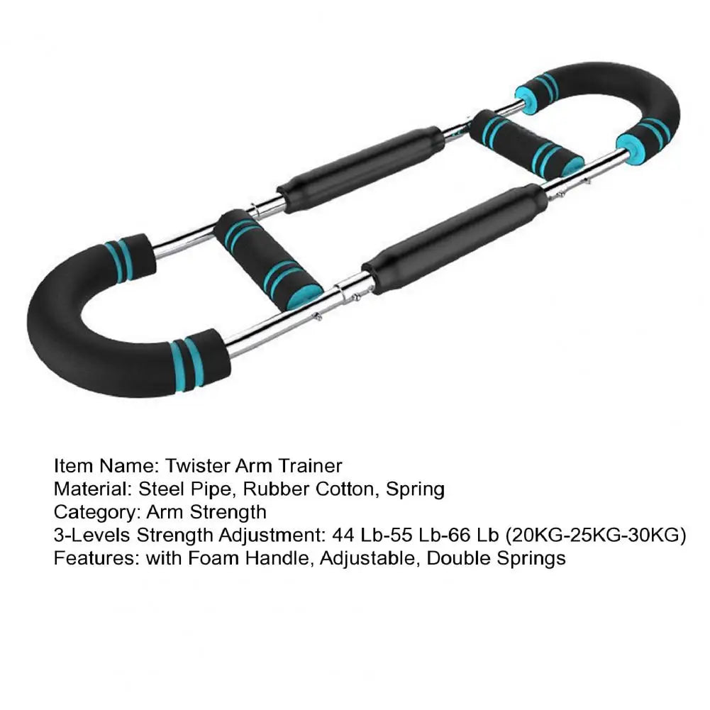Twister Arm Exerciser with Foam Handle Adjustable Spring Workout Bar Forearm Triceps Chest Expander Portable Fitness Equipment