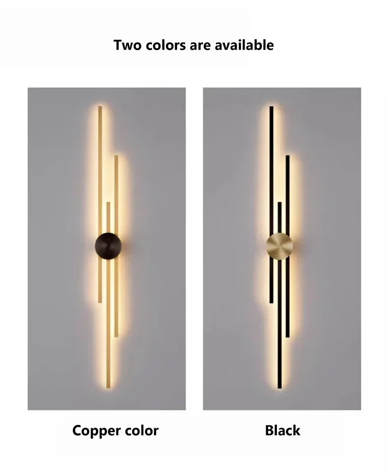 LED Modern Long Wall Lamp Living Room Dining Room Loft Wall Mounted Sconce Decoration Bedroom Bedside Light Staircase Fixture