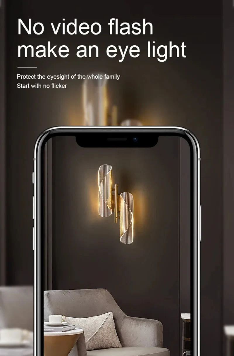 Wall Lamp Nordic Modern LED Indoor Lighting Luxurious Light for Home Bathroom Hotel Living Room Bedside Decor