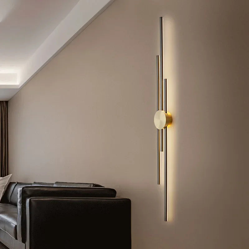 LED Modern Long Wall Lamp Living Room Dining Room Loft Wall Mounted Sconce Decoration Bedroom Bedside Light Staircase Fixture