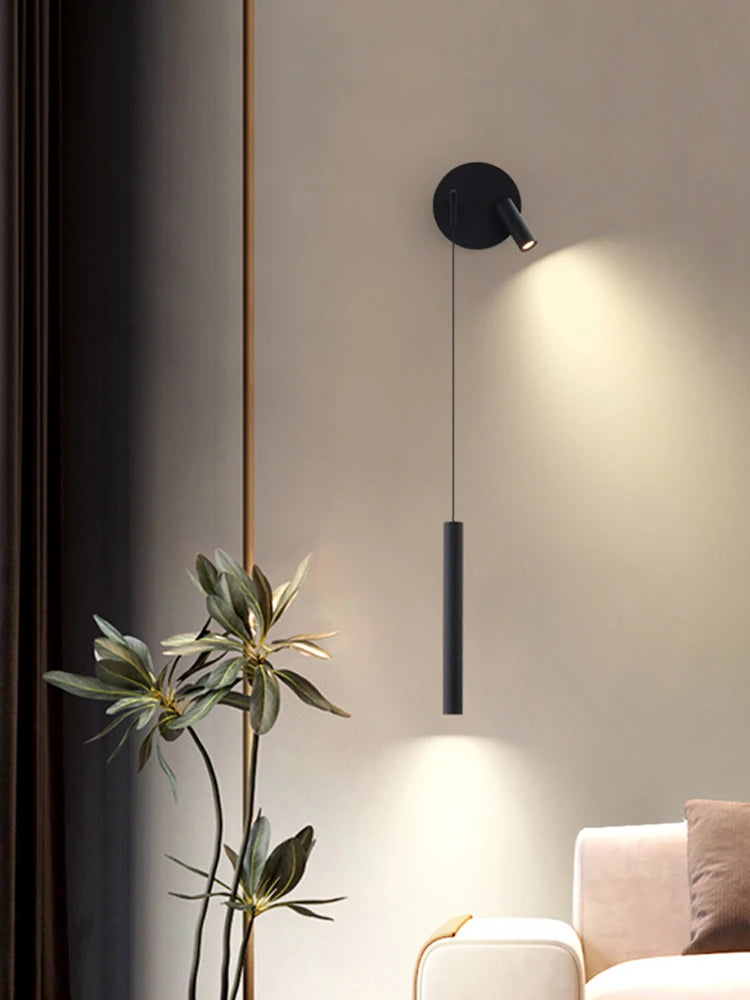 LED Wall Lamp Nordic Double Head Adjustable Wall Lights Creative Bedroom Bedside Reading Lamps Indoor black Home Decor Sconces