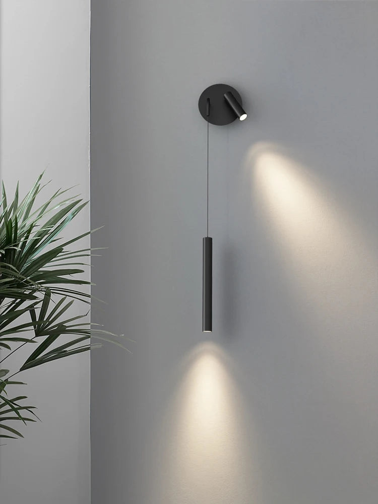 LED Wall Lamp Nordic Double Head Adjustable Wall Lights Creative Bedroom Bedside Reading Lamps Indoor black Home Decor Sconces