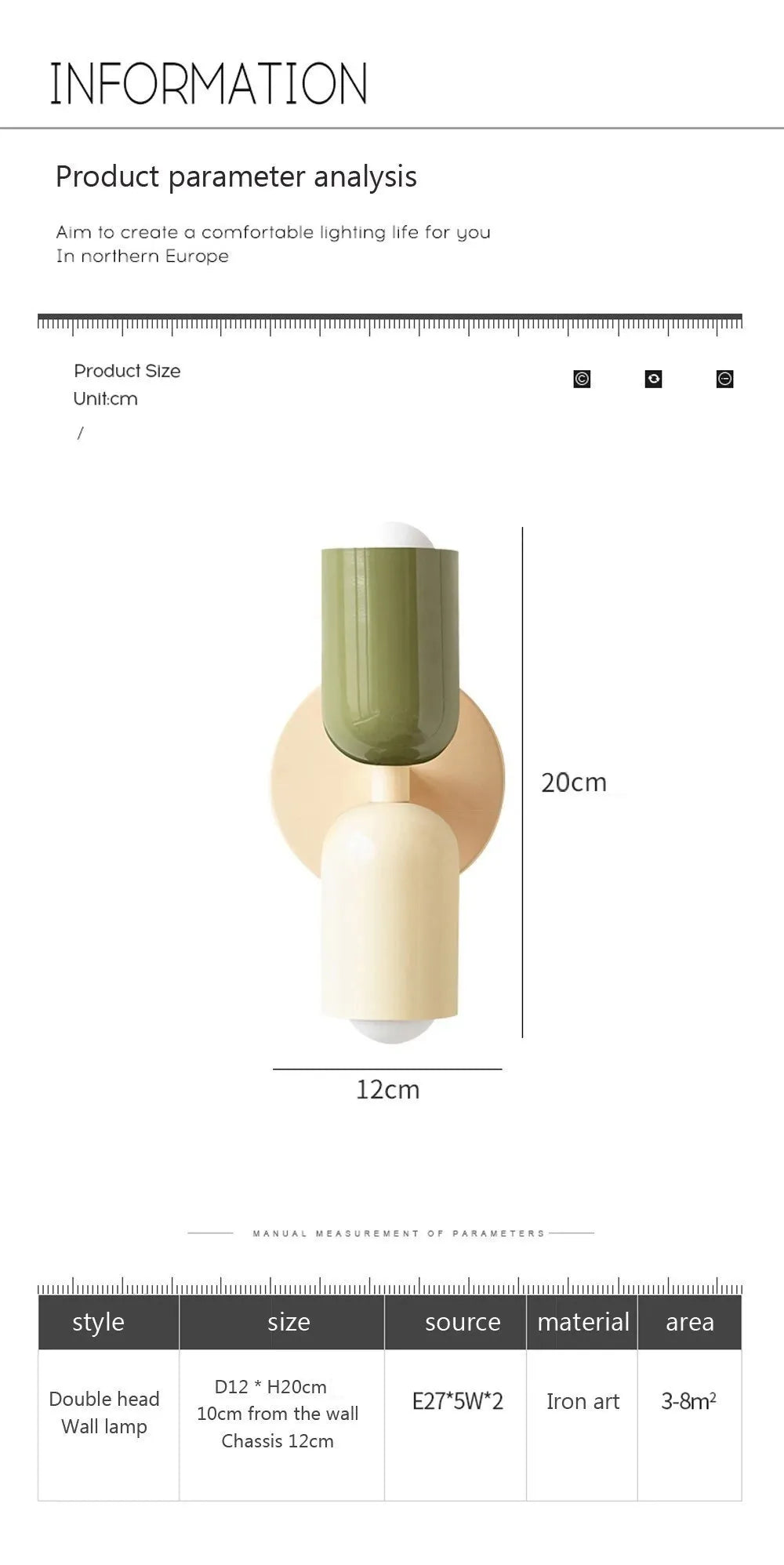Nordic LED Wall Lamps Modern Minimalist Cream Double Head Lights For Living Room Bedroom Bedside Study Indoor Decoration Fixture