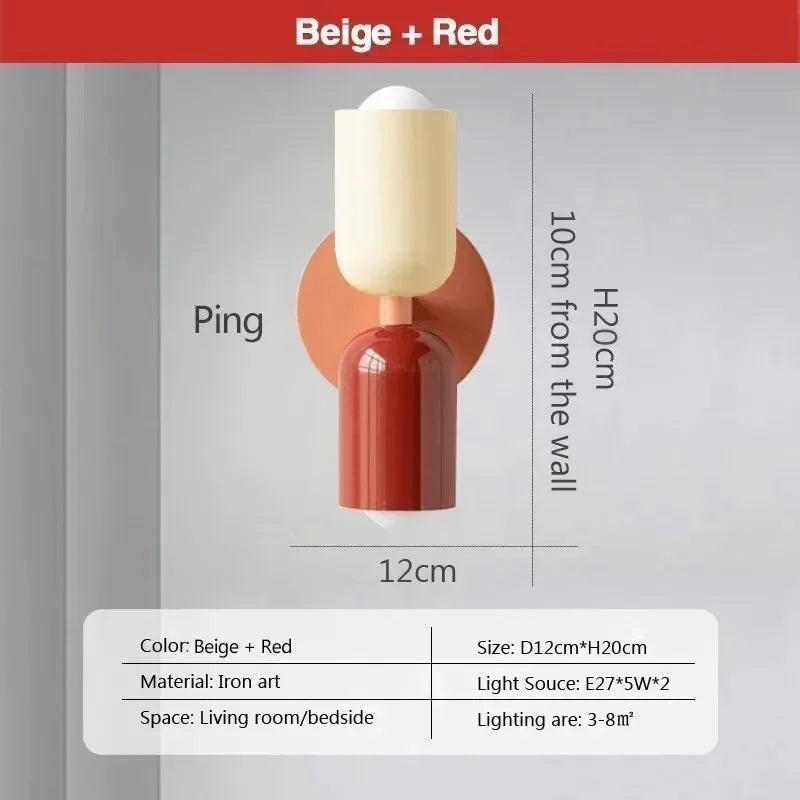 Nordic LED Wall Lamps Modern Minimalist Cream Double Head Lights For Living Room Bedroom Bedside Study Indoor Decoration Fixture
