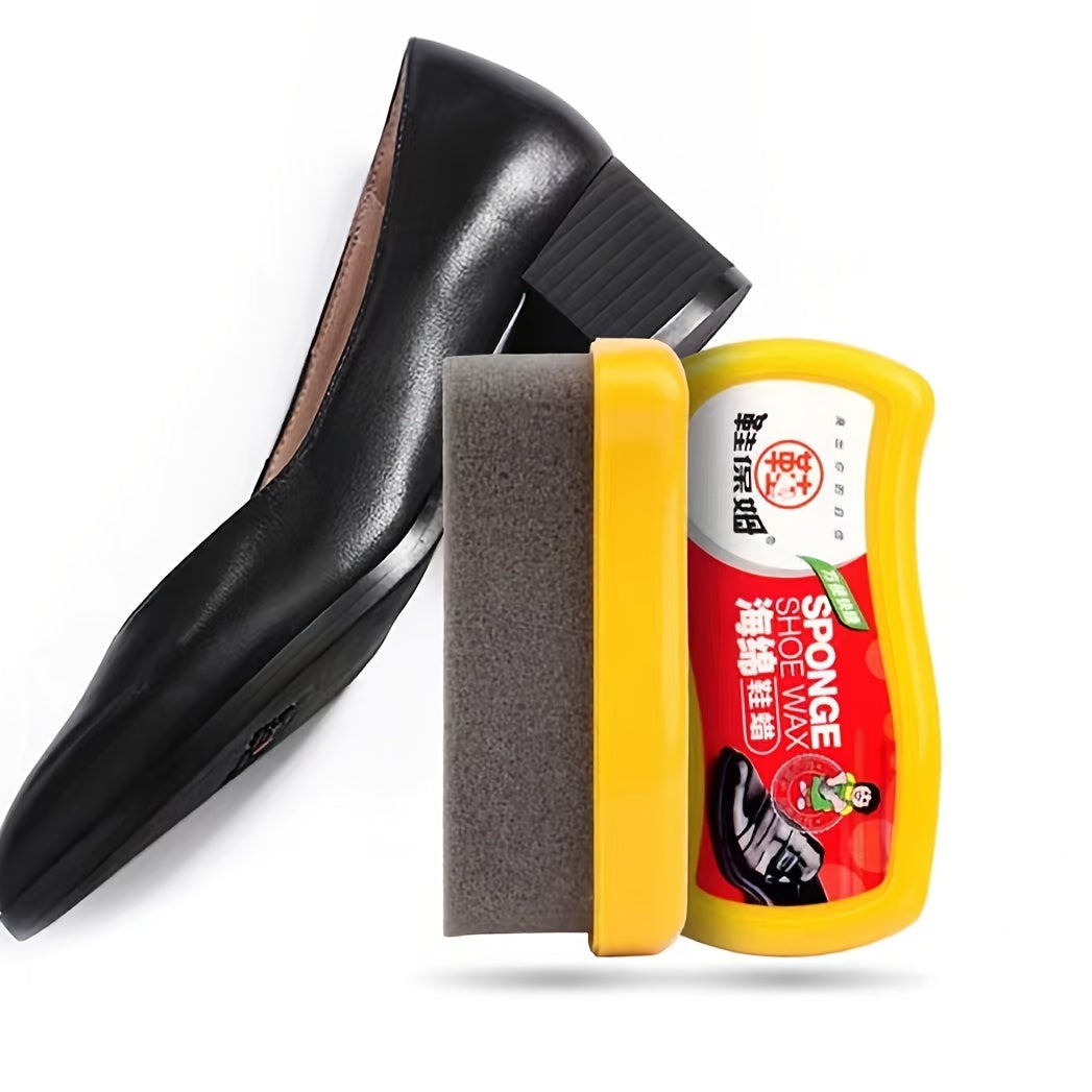 1pc Quick-Drying Shoe Polish Wipe - Effortless Leather Cleaning for Glossy Finish - Portable Single-Sided Sponge for Easy Shoe Care