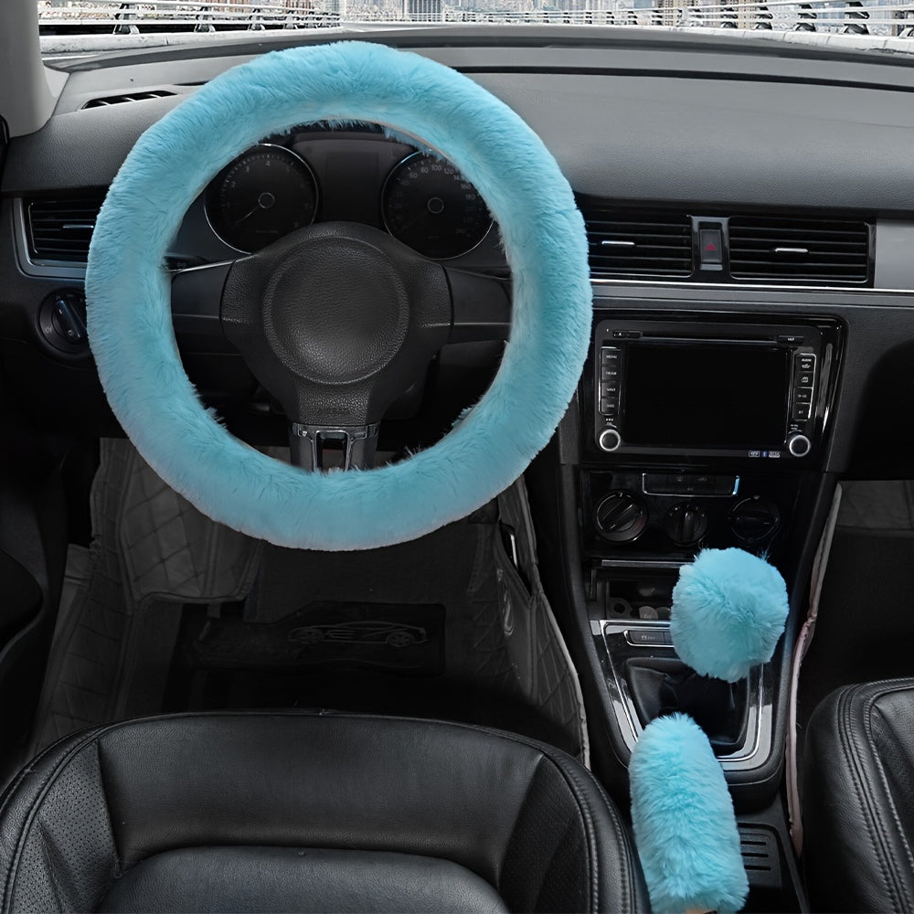 Furry Steering Wheel Cover Set: Stay Warm & Stylish This Winter