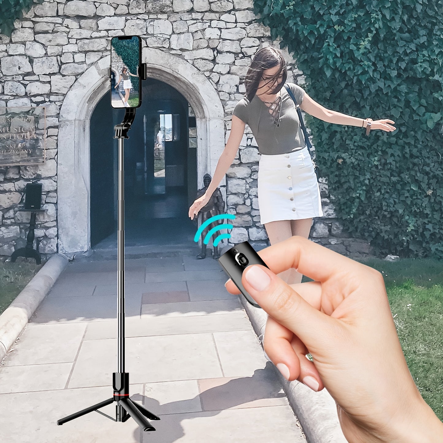 Selfie Stick Tripod, Reinforced Stable Tripod & Extendable Portable Selfie Stick With Wireless Remote And Tripod Stand For Group Selfies/Live Streaming/Video Recording Compatible With IPhone, Android Smartphone