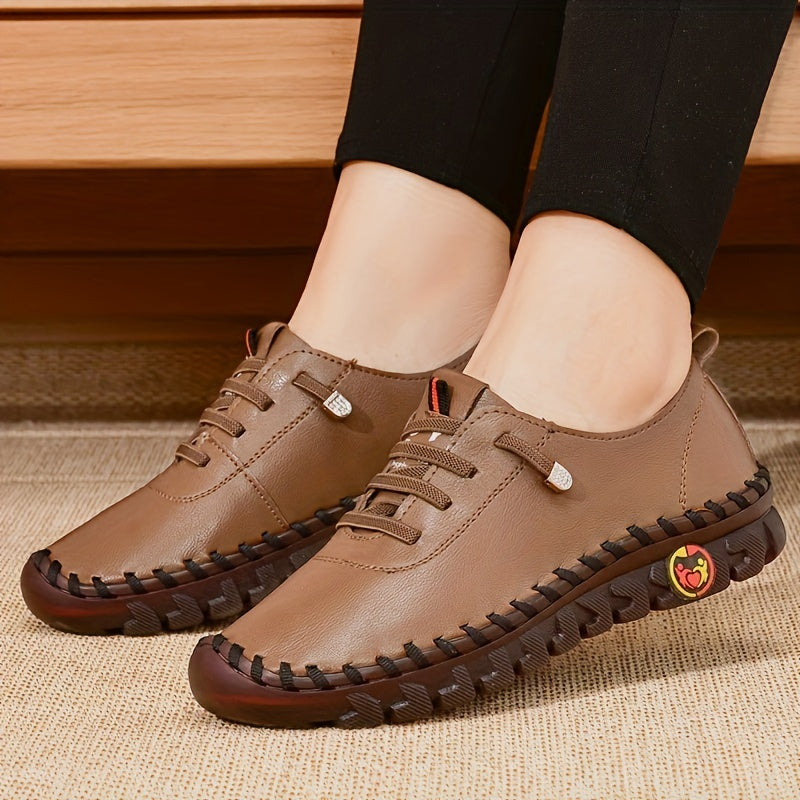 Comfortable Chic - Women's Oxfords - Handmade, Breathable, Lightweight, Non Slip, Lace Up, Slip On, Soft Insoles, Easy Walking Shoes for Everyday Wear