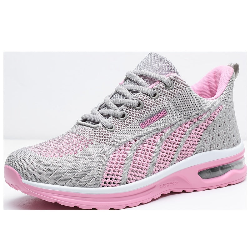 Lightweight Breathable Air Cushion knitted Running Shoes, Women's Footwear