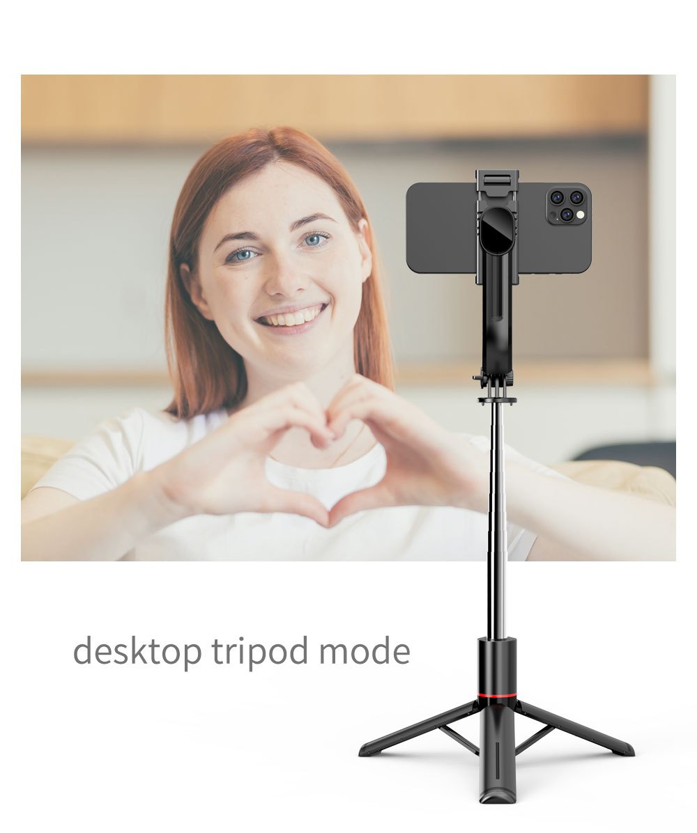 Selfie Stick Tripod, Reinforced Stable Tripod & Extendable Portable Selfie Stick With Wireless Remote And Tripod Stand For Group Selfies/Live Streaming/Video Recording Compatible With IPhone, Android Smartphone