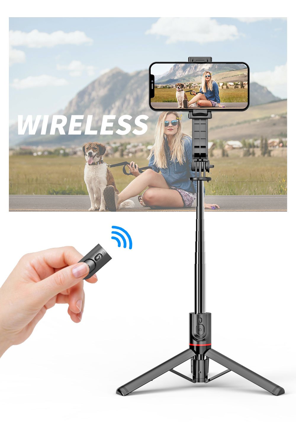 Selfie Stick Tripod, Reinforced Stable Tripod & Extendable Portable Selfie Stick With Wireless Remote And Tripod Stand For Group Selfies/Live Streaming/Video Recording Compatible With IPhone, Android Smartphone