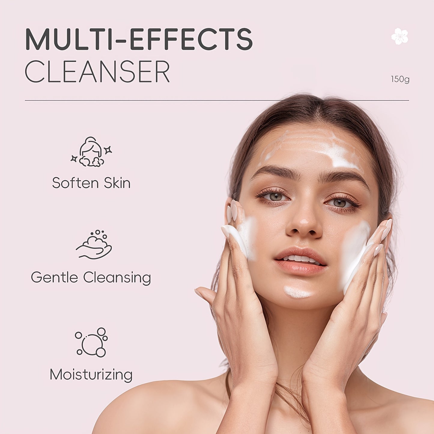 1pc Sakura Facial Cleanser, Foam Facial Cleanser, Deep Cleaning Moisturizing Cleanser