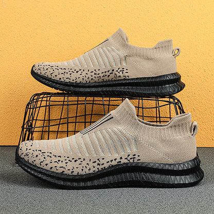 [Lightweight Breathable Running Shoes] Men's Slip On Breathable Lightweight Running Shoes, Outdoor Casual Walking Shoes Men's Sneakers